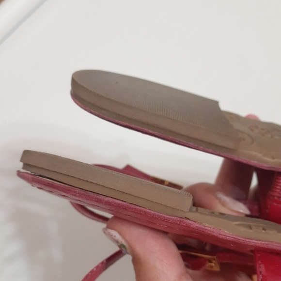 TORY burch women's ali equestrian thong sandals pink flats, size 7.5 - Picture 4 of 15